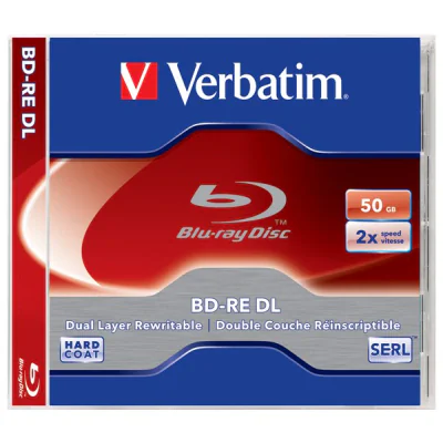 BD-RE VERBATIM, 50GB VITEZA 2X, DOUBLE LAYER SURFACE HARD COAT JEWEL CASE, 1 BUC, "43760"