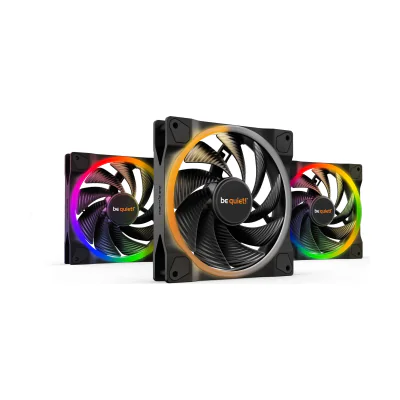 be quiet! Light Wings 140mm ARGB PWM High Speed Fan Black 3 Pack, Fan, 14 cm, 2200 RPM, 121.82 m³/h, Black