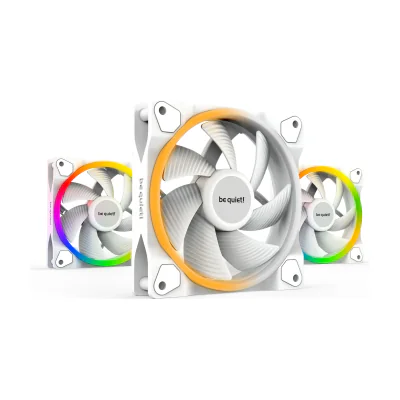 be quiet! Light Wings White | 120mm PWM Triple Pack, Fan, 12 cm, 1700 RPM, 70.53 m³/h, White