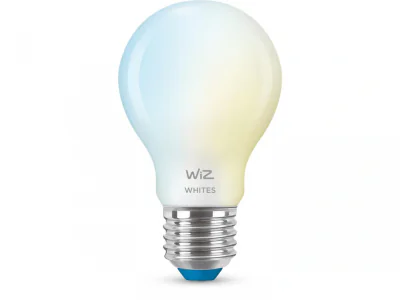 Bec LED inteligent WiZ Connected Whites A60, Wi-Fi, E27, 7W (60W),806lm, lumina alba (2700-6500K), compatibil Google Assistant/Alexa/Siri