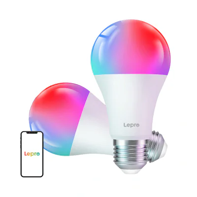 Bec LED LEPRO B2-2 E27 cu Wi-Fi, 1100 lm, pachet de 2 bucăți