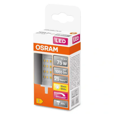 Bec LED Osram DIM LINE, R7s, 9.5W (75W), 1055 lm, lumina calda (2700K) ,dimabila, 78mm, Ø29mm