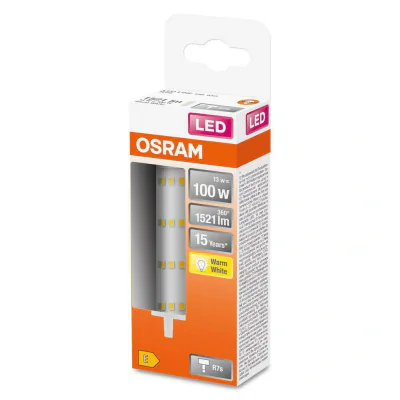 Bec LED Osram LINE, R7s, 13W (100W), 1521 lm, lumina calda (2700K) ,118mm, Ø29mm