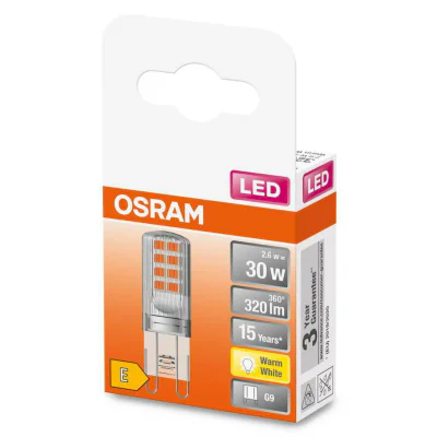 Bec LED Osram PIN, G9, 2.6W (30W), 320 lm, lumina calda (2700K)
