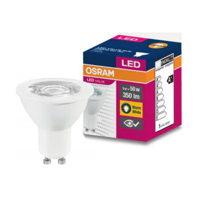 Bec LED Osram Value PAR16, 5W (50W), 350 lm, lumina calda (2700K)