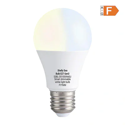 SHELLY Duo Bulb E27 Gen3 WiFi Bluetooth Tunable White Dimmable Smart Bulb