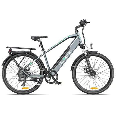 Bicicleta electrica Ulzomo Metro 26 E-bike, 250W, 36V 17Ah, autonomie 100km, viteza maxima 25km/h, Green, 26''