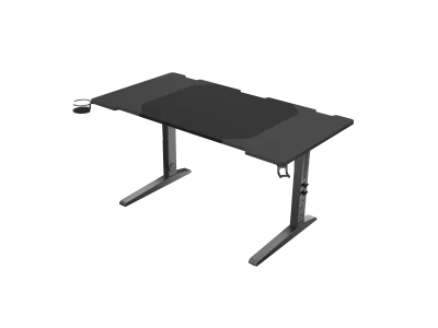 Birou gaming Genesis Holm Modular 140, material metal MDF, reglabil pe inaltime 70 - 90 cm, iluminare RGB, management cabluri, negru
