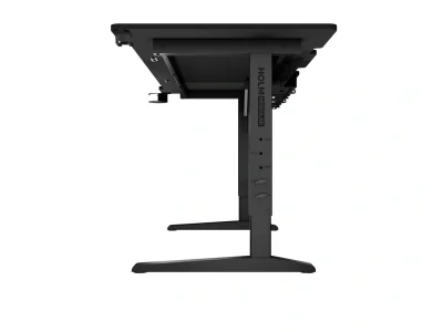 Birou gaming Genesis Holm Modular 160, material lemn/metal, reglabil pe inaltime 70 - 90 cm, iluminare RGB, management cabluri, negru