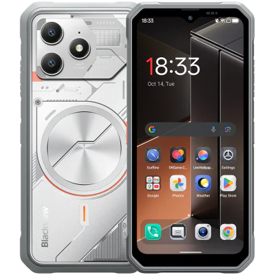 Blackview FORT100 LTE 6.56-inch HD+ 1612x720 90Hz 8+128GB MT Helio G81 Octa-Core 2.0GHz 13MP Front 16MP Rear NFC MIL-STD-810H 5000mAh Fingerprint Android 16 Lunar White "BVFORT100_W_EU"