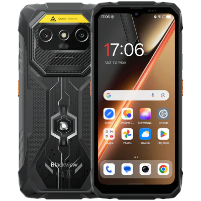 Blackview ROCK 1 Pro LTE 6.56-inch HD+ 1612x720 90Hz 8+256GB MT Helio G81 Octa-Core 2.0GHz 13MP Front 16+20MP 15000mAh Fingerprint Android 16 Black "BVROCK1PRO_B_EU"