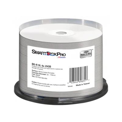 BLANCURI Verbatim SmartDisk Pro BD-R 25GB 6X White Inkjet Printable 50PK Spindle "69835"