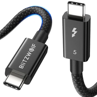 BlitzWolf BW-HDC8 240W USB-C la cablu USB-C, 0,.5m (negru)