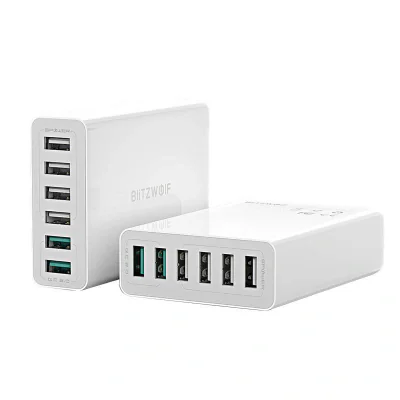 Blitzwolf BW-S15 6x încărcător USB, QC 3.0, 60W (alb)