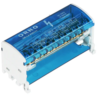Bloc de distribuție ORNO OR-LZ-8201/11, 2 borne, 500 V