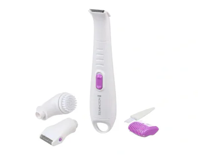 Body & bikini trimmer Remington Ultimate WPG4035, Wet & Dry, Acumulator, Accesoriu pentru ras, Perie exfoliere, Alb