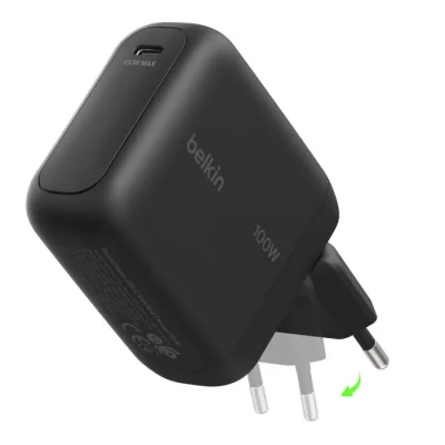 BOOSTCHARGE 100W USB-C GAN LADE/EINKLAPPBAREM STECKER SCHWARZ