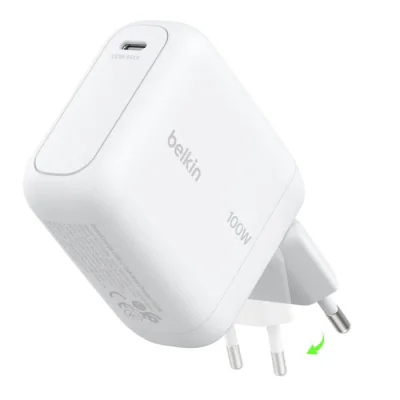 BOOSTCHARGE 100W USB-C GAN LADE/EINKLAPPBAREM STECKER WEI