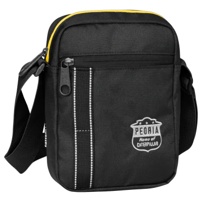 Borseta de umar CATERPILLAR Mochilas rPET Peoria, material 600D poliester - negru/galben "CAT-84068-12"