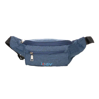 BORSETA Iggy, polyester,1 bretea, 1 compartiment principal,1 compartiment frontal, 38x16x6.5cm, albastru "IGFP-BELT-BL"