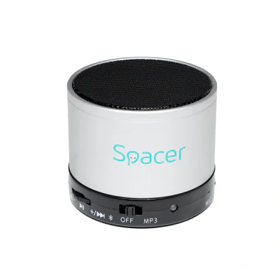 BOXA SPACER portabila bluetooth TOPPER, RMS: 3W, control volum, acumulator 520mAh, timp de functionare pana la 5 ore, distanta de functionare pana la 10m, incarcare USB, SILVER, "SPB-TOPPER-SILV"