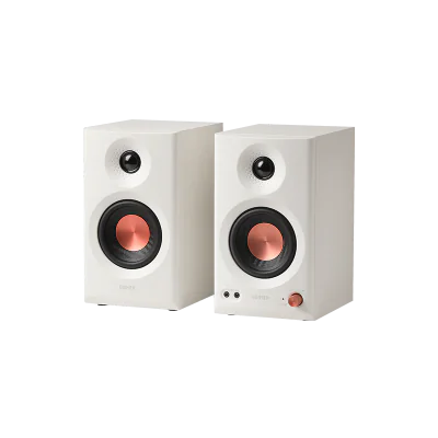 BOXE EDIFIER 2.0, RMS: 36W (2 x 18W), studio monitor, volum, bass, treble, intrare jack 6.35 TRS balanced, RCA, iesire casti, white, "MR3-W"
