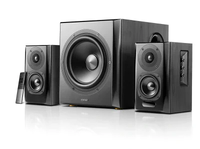BOXE EDIFIER 2.1, RMS: 150W (2 x 25W, 2 x 15W, 1 x 70W), bluetooth, telecomanda wireless, volum, bass, treble, optical, black, "S351DB-BK"