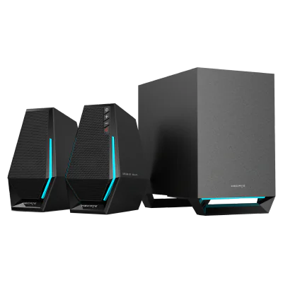 BOXE EDIFIER Gaming 2.1, RMS: 30W(2 x 7.5W + 15W), bass 4",control volum,BT/USB-A/USB-C/AUX, sound mode:Music/Game/Movie, 10 x LED RGB, frecv. rasp 93Hz-20KHz, USB power,black, "G1500MAX-BK"