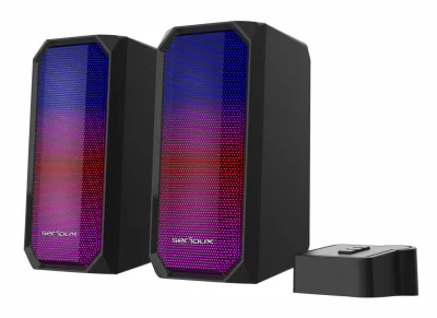 Boxe gaming 2.0 Serioux Kyro RGB, Functie Dual Mode Bluetooth, putere: 3W x 2, impedanță: 4Ω, frecvență: 150Hz - 20KHz, sensibilitate : 650mv± 50mv, alimentare: DC5V / 1A, S / N: ≥75dB, dimensiunea driverului: 2,5 inch x 2, conexiune: 3.5mm jack TRS,