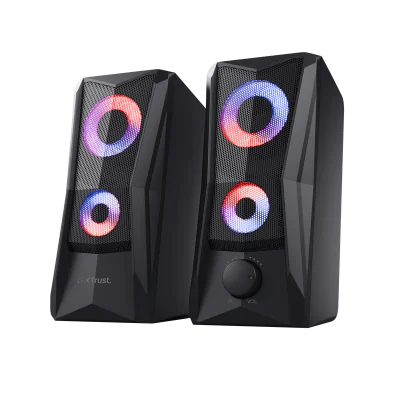 Boxe Trust GXT 606 Javv, iluminare RGB LED, putere maxima 12W, frecventa de raspuns 160 Hz - 20.000 Hz, audio input 3.5mm, negru