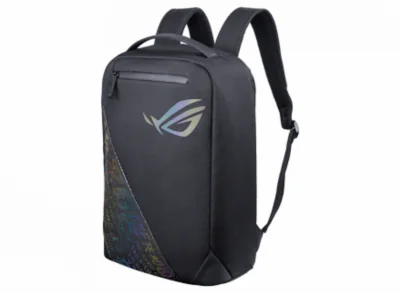 BP1501G ROG BACKPACK 15_17, Black, Holographic Edition,  Stylish, gaming-inspired design with the cyber-text pattern and ROG Logo, Quick- access exterior pocket for your essential accessories, Generous 18L interior for easy transport of an up to 17’’