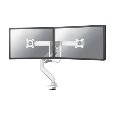 Brat dublu monitor Neomounts DS75-450WH2; pentru display-uri cu diagonale 17"-32", sistem de prindere VESA 75x75~100x100, greutate maxima suportata 8 - per ecrankg, full motion, tilt 10°, swivel 90°, rotate 180°; gas spring; culoare alb. Garantie 5 a