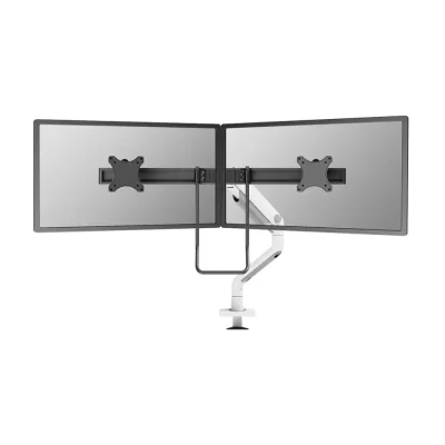 Brat dublu monitor Neomounts DS75S-950WH2; pentru display-uri cu diagonale 17"-32", sistem de prindere VESA 75x75~100x100, greutate maxima suportata 8 - per ecrankg, full motion, tilt 60°, swivel 90°, rotate 180°, distanta fata de perete 204-741mm; g