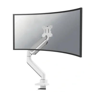 Brat monitor pentru ecrane curbate Neomounts DS70PLUS-450WH1; pentru display-uri cu diagonale 17"-49", sistem de prindere VESA 75x75~100x100, greutate maxima suportata 18kg, full motion, tilt +45°, swivel 90°, rotate 180°, distanta fata de perete 108