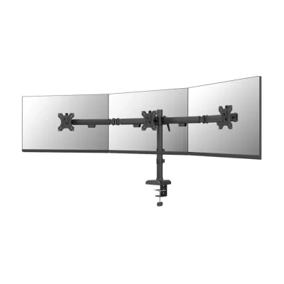 Brat triplu Neomounts DS60-600BL3; pentru display-uri cu diagonale 10"-27", sistem de prindere VESA 75x75~100x100, greutate maxima suportata 6 - per ecrankg, full motion, tilt +45°, swivel 90°, rotate 180°, distanta fata de perete 137-601mm; culoare 
