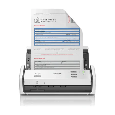 Brother ADS-1300, 215.9 x 355.6 mm, 600 x 600 DPI, 1200 x 1200 DPI, 7 ppm, ADF scanner, White