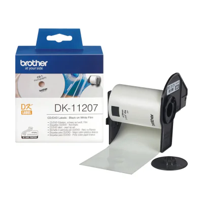 Brother CD/DVD Labels, Black on white, 100 pc(s), DK, Blue, White, Direct thermal, China