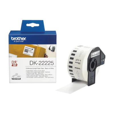 Brother Continuous Paper Tape, Black on white, DK, White, Direct thermal, China, 5 year(s)