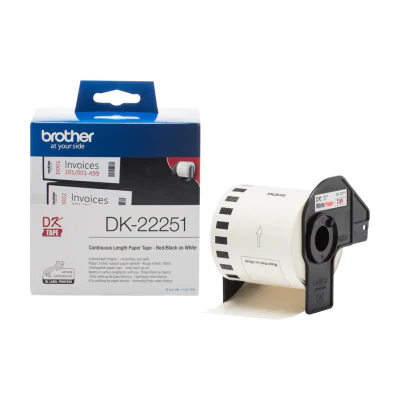 Brother DK-22251, Black and red on white, DK, Black, Blue, White, Thermal transfer, China, 5 year(s)