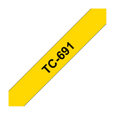 Brother Labelling Tape 9mm, Black on yellow, TC, Black, Japan, 5 year(s), Brother