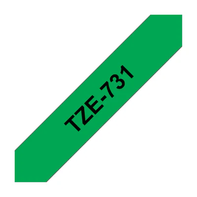 Brother Laminated tape 12mm, Black on green, TZe, Green, Thermal transfer, Philippines, 5 year(s)