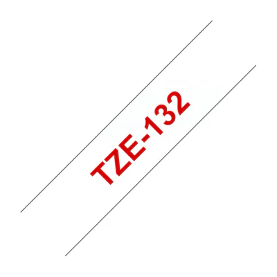 Brother Laminated tape 12mm, Red on transparent, TZe, Thermal transfer, China, 5 year(s), Brother
