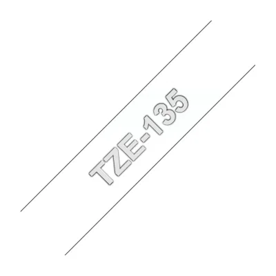 Brother Laminated tape 12mm, White on transparent, TZe, Grey, Philippines, 5 year(s), Brother