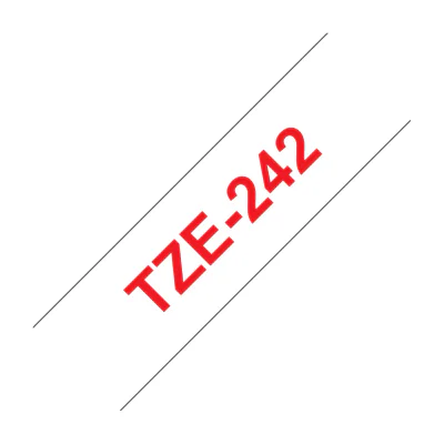 Brother Laminated tape 18mm, Red on white, TZe, Thermal transfer, China, 5 year(s), Brother