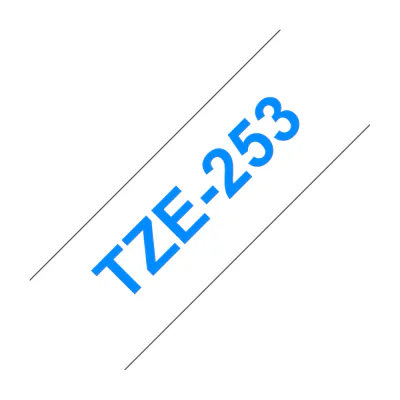 Brother Laminated tape 24mm, Blue on white, TZe, Thermal transfer, China, 5 year(s), Brother