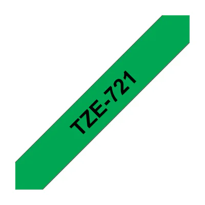 Brother Laminated tape 9mm, Black on green, TZe, Grey, Thermal transfer, Philippines, 5 year(s)