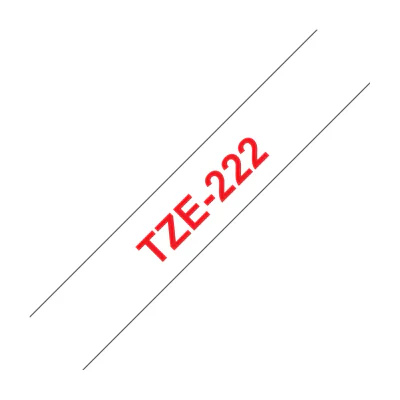 Brother Laminated tape 9mm, Red on white, TZe, Thermal transfer, China, 5 year(s), Brother
