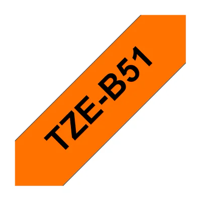 Brother Laminated tape, Black on fluorescent orange, TZe, Grey, Thermal transfer, China, 5 year(s)