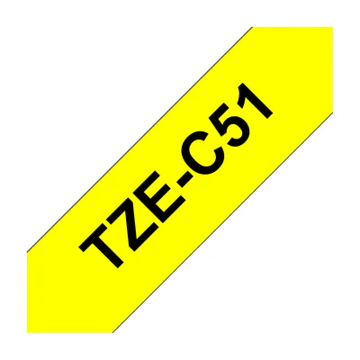 Brother Laminated tape, Black on fluorescent yellow, TZe, Grey, Thermal transfer, China, 5 year(s)