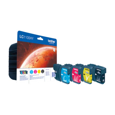 Brother LC1100HYVALBP, High (XL) Yield, Black, Cyan, Magenta, Yellow, 4 pc(s), 900 pages, 750 pages, Multi pack